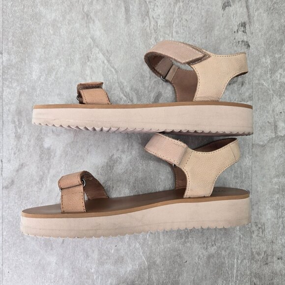 Madewell The Maggie Dad Sandals Size 6.5 Tan Leather Minimalist Casual Open Toe - Picture 6 of 11